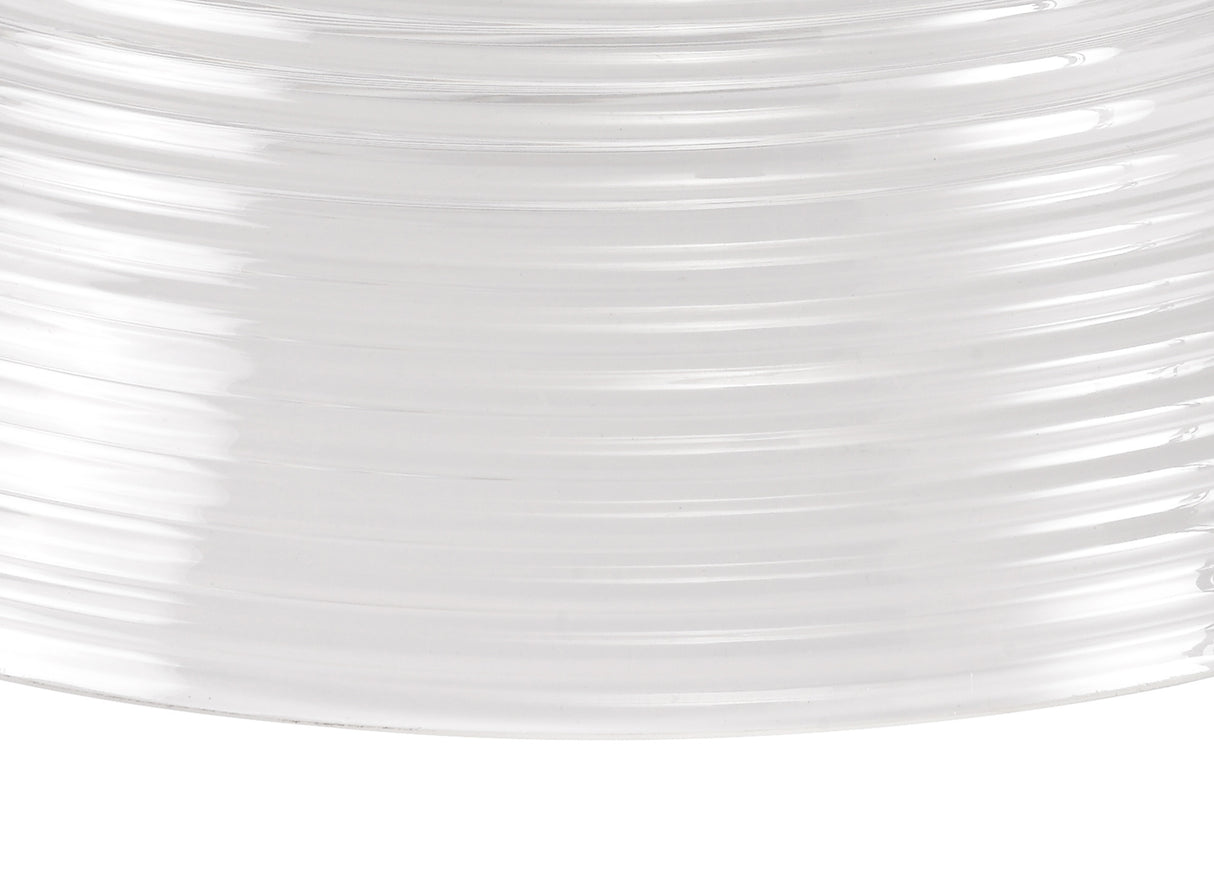 LOU5218 Louis Round 33.5cm Prismatic Effect Glass Lampshade in a Clear Finish