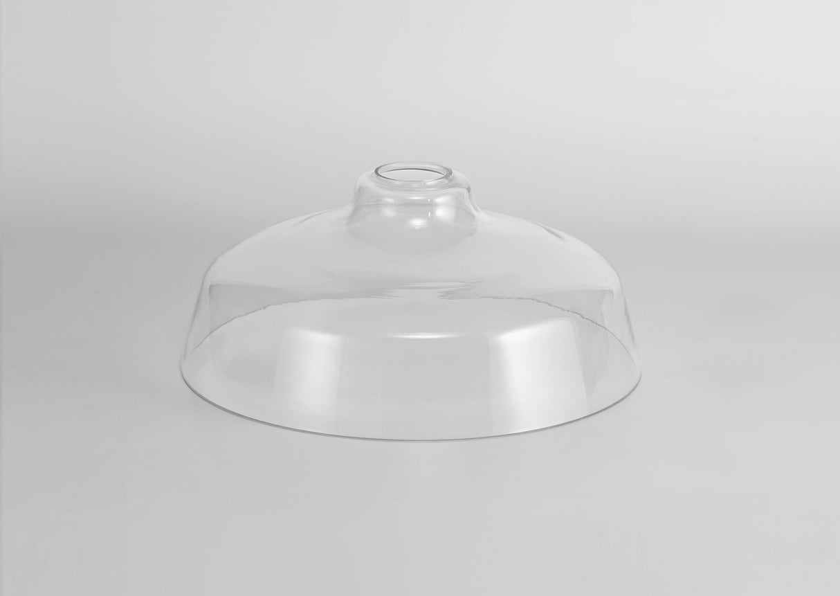 LOU6508 Louis Flat Round 30cm Glass Lampshade in a Clear Finish