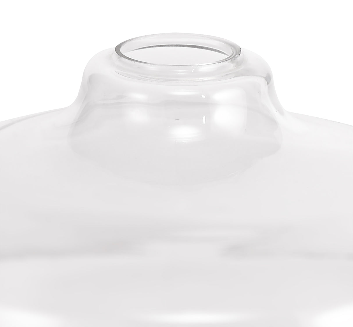 LOU6508 Louis Flat Round 30cm Glass Lampshade in a Clear Finish