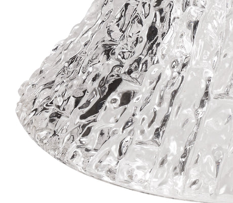 LOU8508 Louis Round 38cm Patterned Glass Lampshade in a Clear Finish