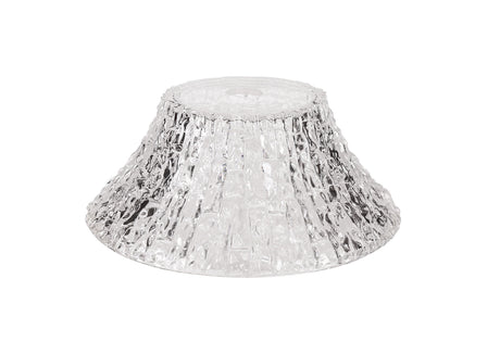 LOU8508 Louis Round 38cm Patterned Glass Lampshade in a Clear Finish