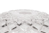 LOU9508 Louis Flat Round 30cm Patterned Glass Lampshade in a Clear Finish