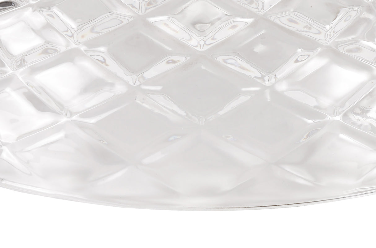 LOU9508 Louis Flat Round 30cm Patterned Glass Lampshade in a Clear Finish