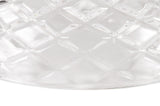 LOU9508 Louis Flat Round 30cm Patterned Glass Lampshade in a Clear Finish