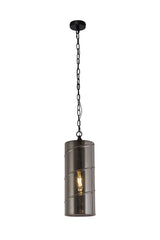 LUD0757 Ludo Pendant 1 LIght in a Matt Black/Smoked Finish