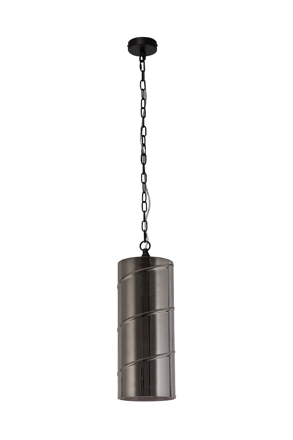 LUD0757 Ludo Pendant 1 LIght in a Matt Black/Smoked Finish