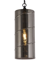 LUD0757 Ludo Pendant 1 LIght in a Matt Black/Smoked Finish