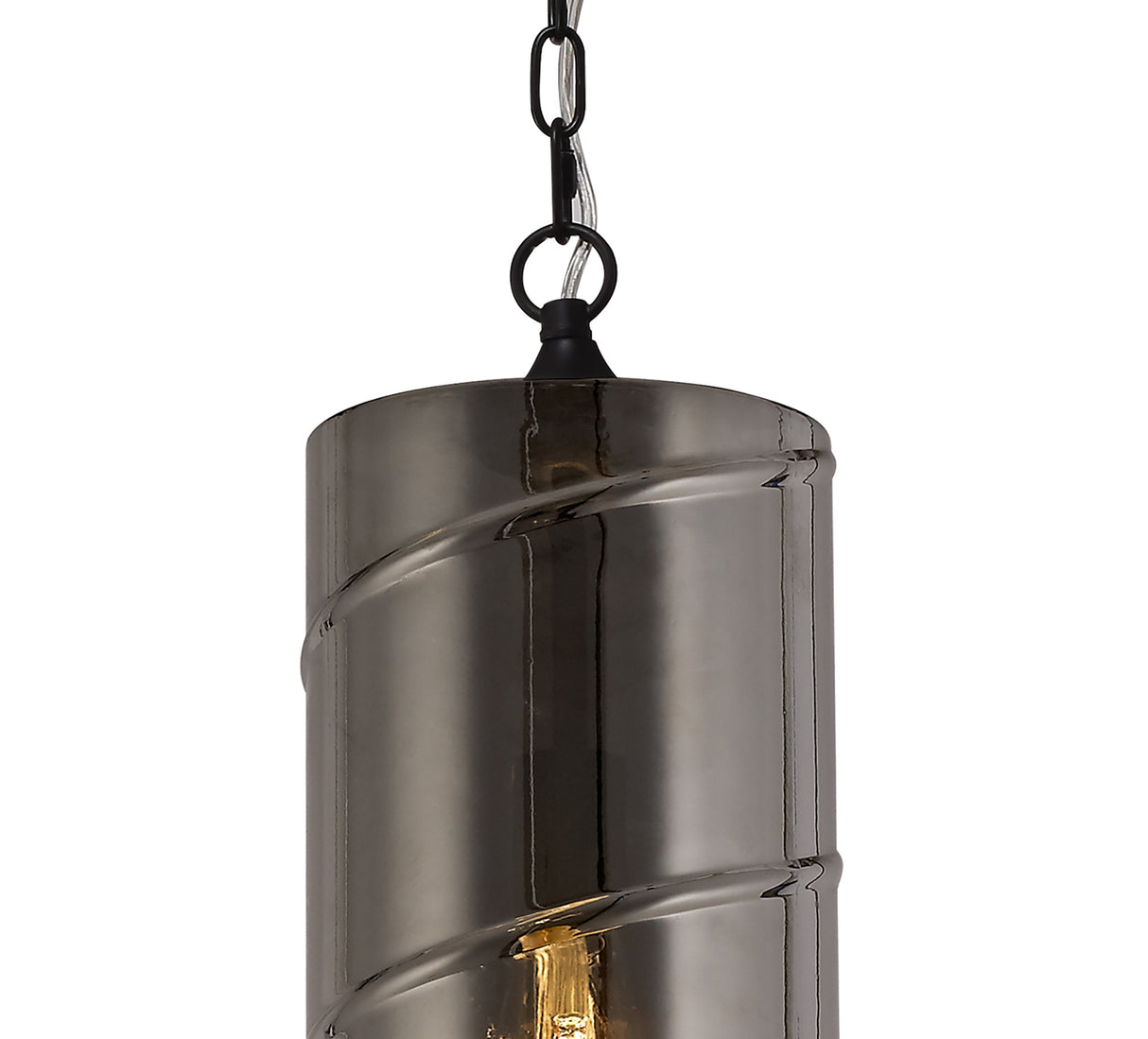 LUD0757 Ludo Pendant 1 LIght in a Matt Black/Smoked Finish