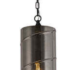 LUD0757 Ludo Pendant 1 LIght in a Matt Black/Smoked Finish