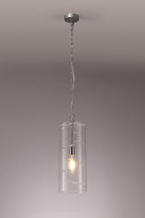 LUD8657 Ludo Pendant 1 LIght in a Chrome/Clear Finish