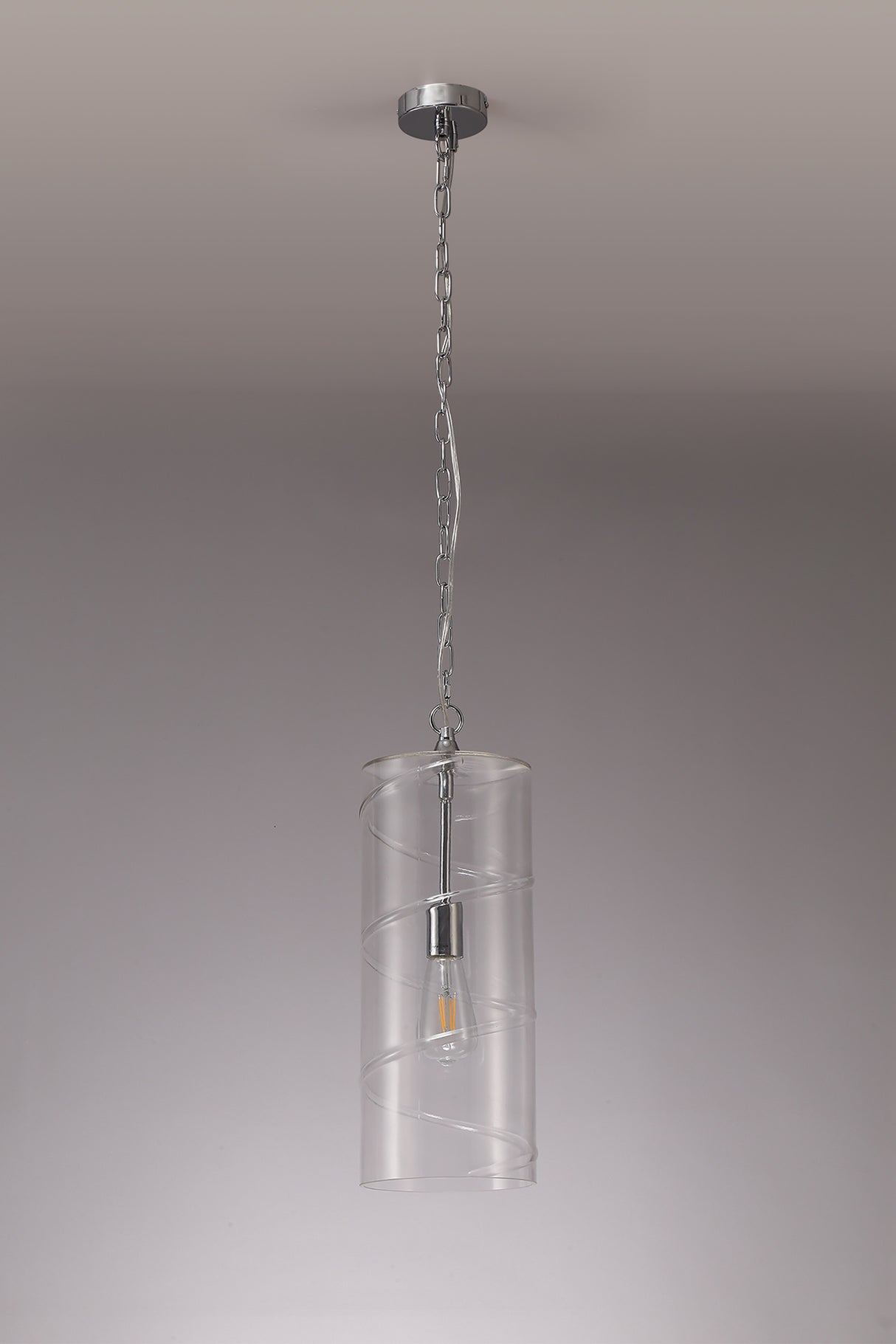 LUD8657 Ludo Pendant 1 LIght in a Chrome/Clear Finish