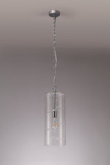 LUD8657 Ludo Pendant 1 LIght in a Chrome/Clear Finish