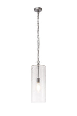 LUD8657 Ludo Pendant 1 LIght in a Chrome/Clear Finish