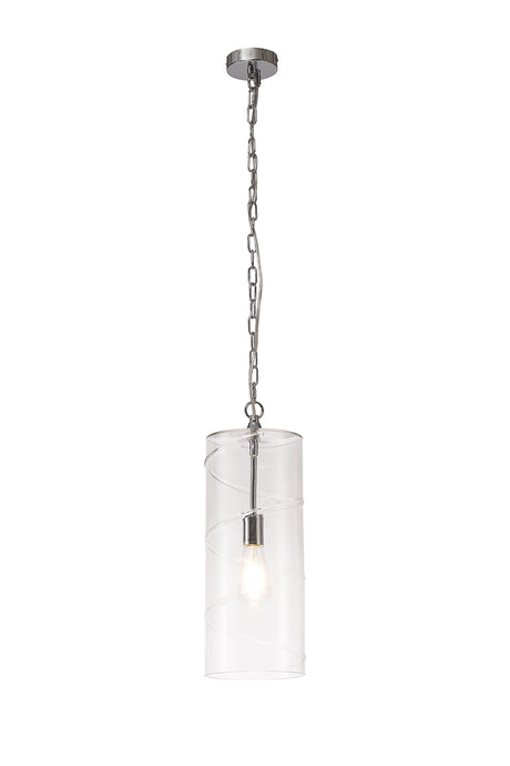 LUD8657 Ludo Pendant 1 LIght in a Chrome/Clear Finish