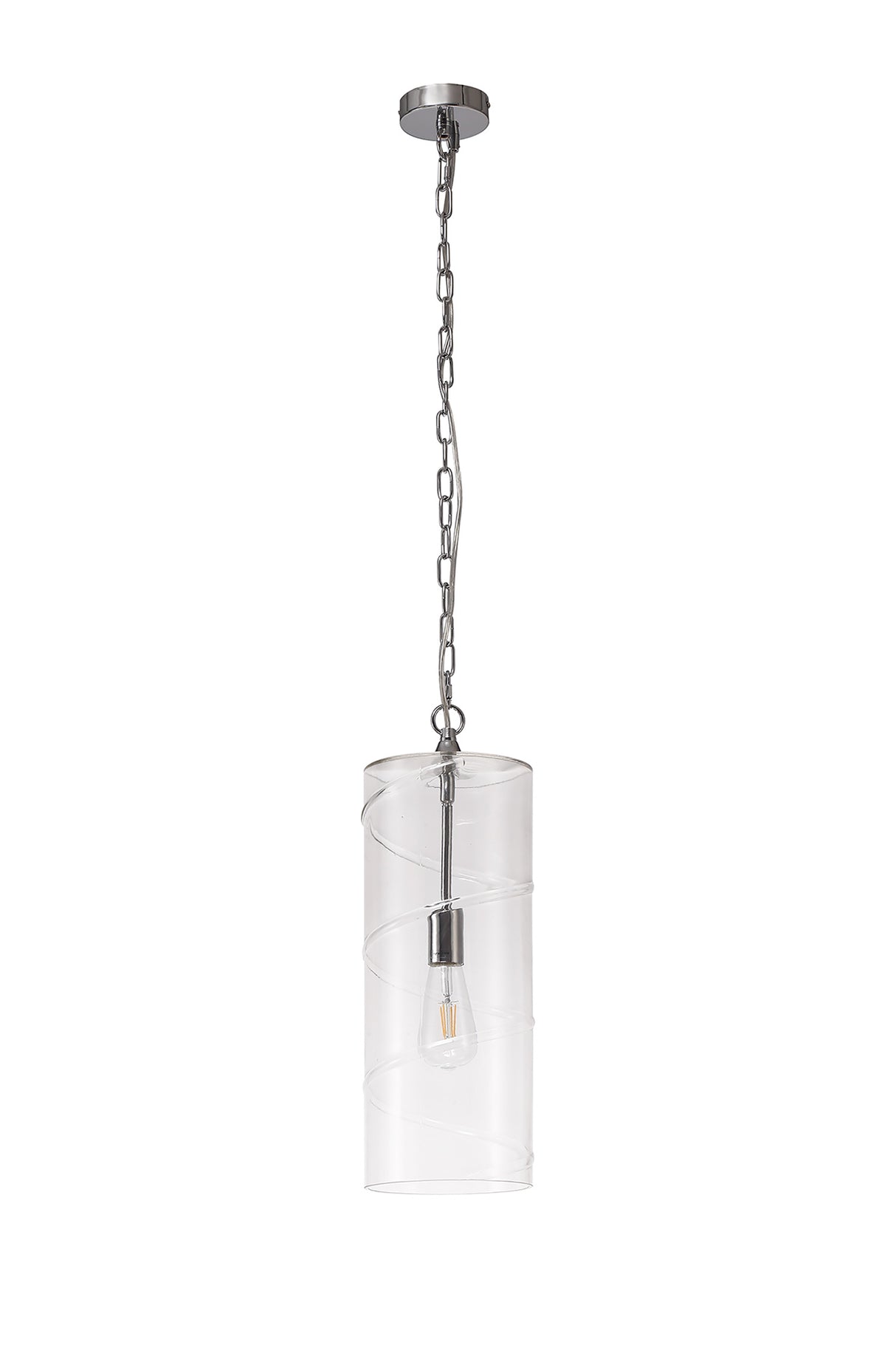 LUD8657 Ludo Pendant 1 LIght in a Chrome/Clear Finish