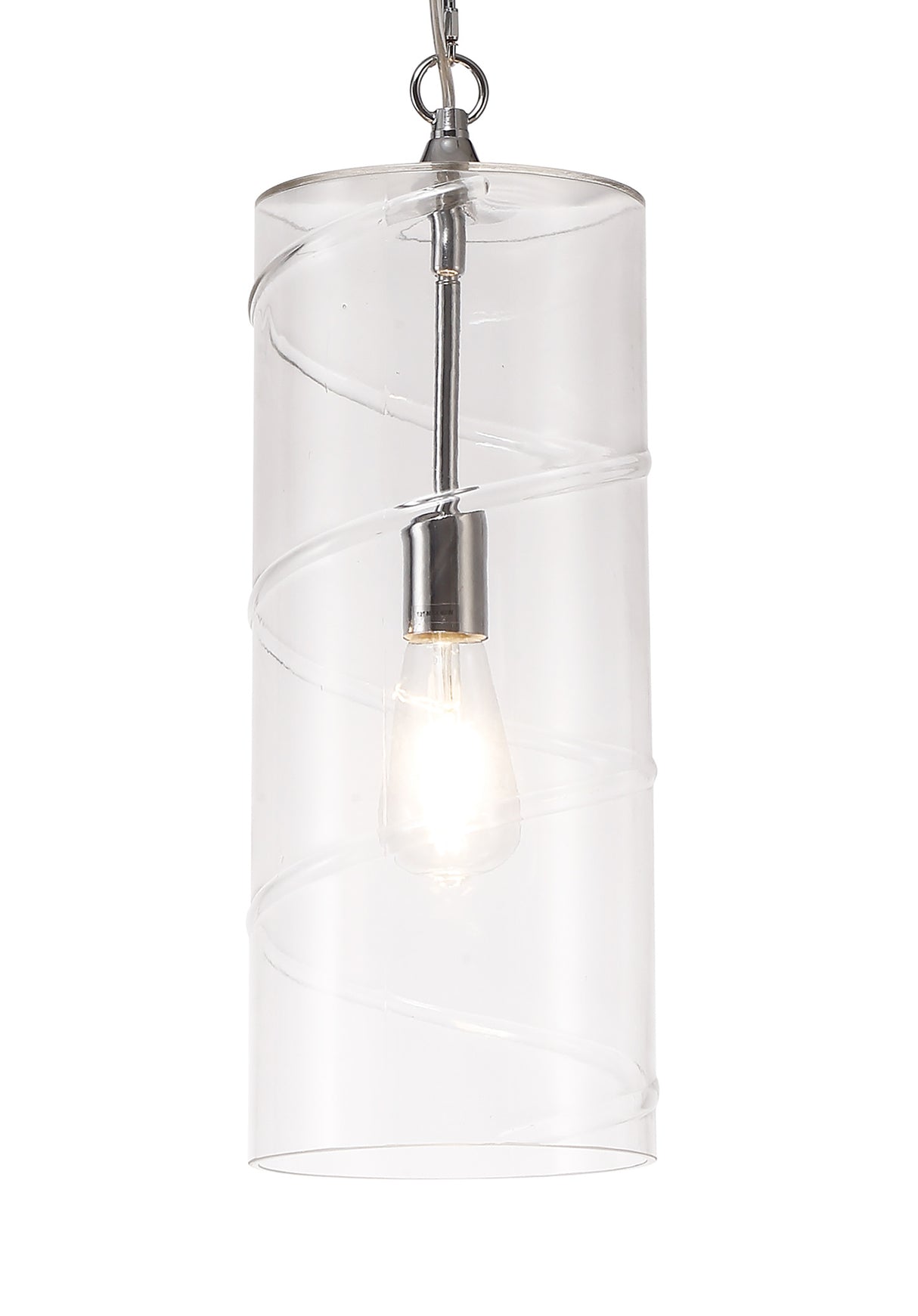 LUD8657 Ludo Pendant 1 LIght in a Chrome/Clear Finish