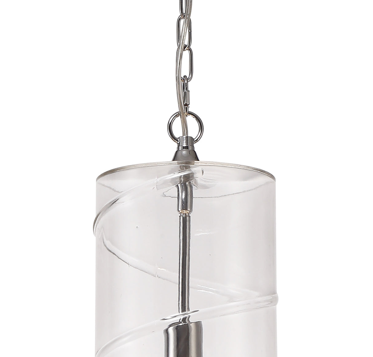 LUD8657 Ludo Pendant 1 LIght in a Chrome/Clear Finish