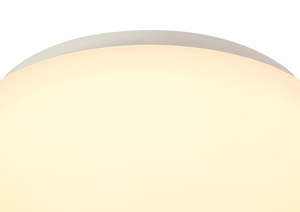 LUT4577 Luto Ceiling 18W LED IP44 in a White/Frosted Glass Finish, Suitable for Bathrooms