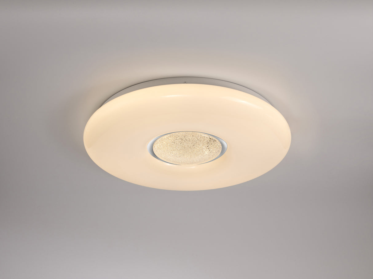 MAC1907 Macondo Ceiling 24W LED in a Opal White/Crystalline Finish