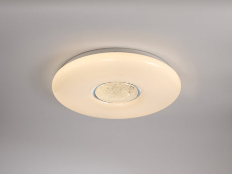 MAC1907 Macondo Ceiling 24W LED in a Opal White/Crystalline Finish