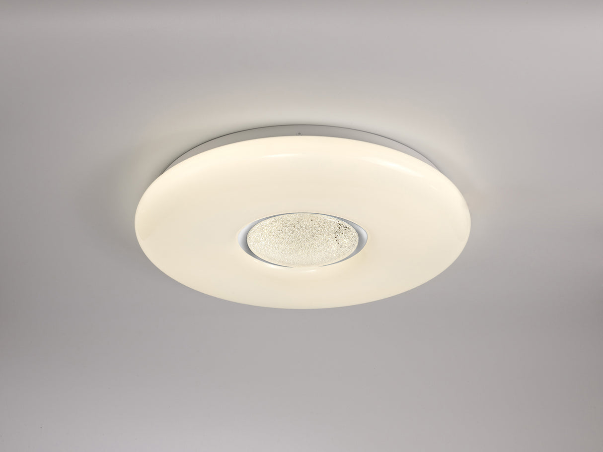 MAC1907 Macondo Ceiling 24W LED in a Opal White/Crystalline Finish