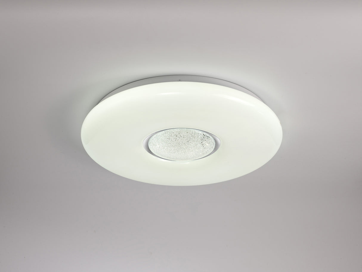 MAC1907 Macondo Ceiling 24W LED in a Opal White/Crystalline Finish