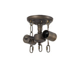 MAH0927 Mahasim Semi Ceiling Kit 2 Light in a Aged Antique Brass Finish