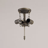 MAH1927 Mahasim Semi Ceiling Kit 3 Light in a Aged Antique Brass Finish