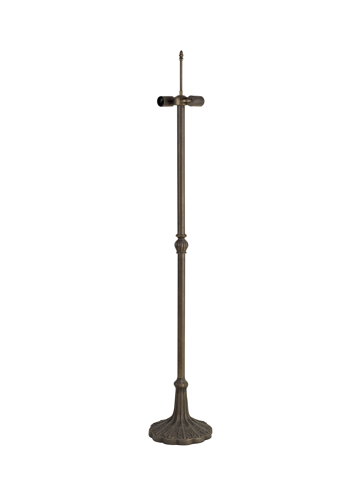 MAH5927 Mahasim 160cm Leaf Design Floor Lamp 2 Light in a Aged Antique Brass Finish