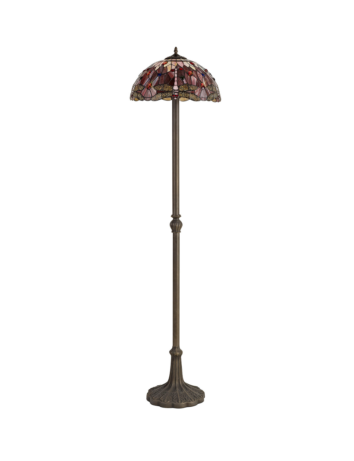 MAH5927 Mahasim 160cm Leaf Design Floor Lamp 2 Light in a Aged Antique Brass Finish