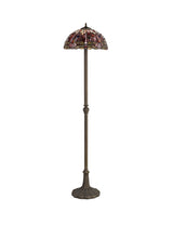 MAH5927 Mahasim 160cm Leaf Design Floor Lamp 2 Light in a Aged Antique Brass Finish