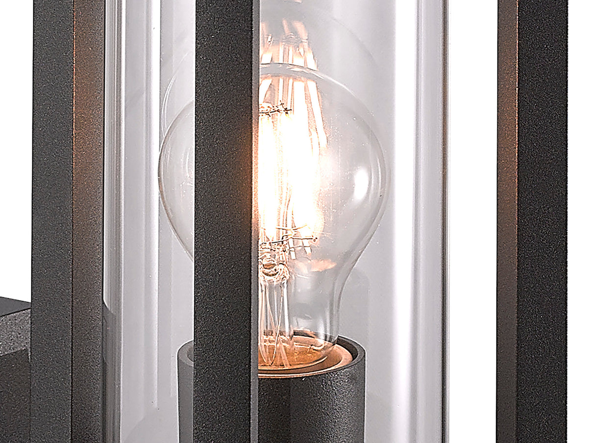 MEI0607 Meissa Wall 1 Lamp Round IP65 Indoor/Outdoor Use in a Anthracite/Clear Finish