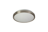 MEN6577 Menkib Ceiling 12W LED IP44 in a Satin Nickel/White Finish, Suitable for Bathrooms