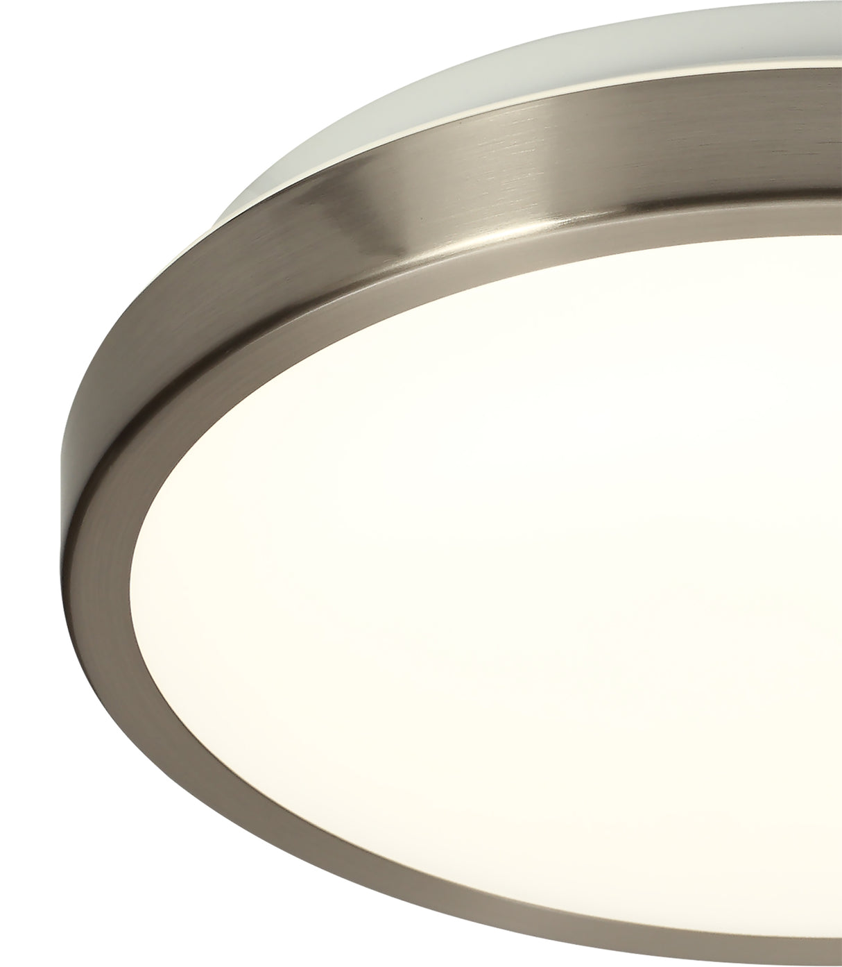 MEN6577 Menkib Ceiling 12W LED IP44 in a Satin Nickel/White Finish, Suitable for Bathrooms