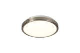 MEN6577 Menkib Ceiling 12W LED IP44 in a Satin Nickel/White Finish, Suitable for Bathrooms