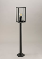 MER0217 Merga 78cm Tall Post 1 Light IP54 Indoor/Outdoor Use in a Graphite Black/Clear Finish