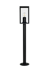 MER0217 Merga 78cm Tall Post 1 Light IP54 Indoor/Outdoor Use in a Graphite Black/Clear Finish