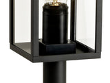 MER0217 Merga 78cm Tall Post 1 Light IP54 Indoor/Outdoor Use in a Graphite Black/Clear Finish