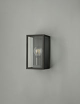 MER5117 Merga Flush Wall Lamp 1 Light IP54 Indoor/Outdoor Use in a Graphite Black/Clear Finish