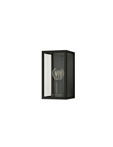 MER5117 Merga Flush Wall Lamp 1 Light IP54 Indoor/Outdoor Use in a Graphite Black/Clear Finish