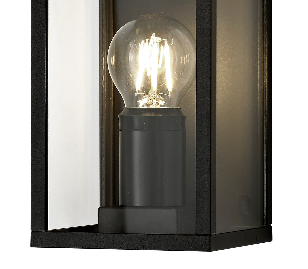 MER5117 Merga Flush Wall Lamp 1 Light IP54 Indoor/Outdoor Use in a Graphite Black/Clear Finish