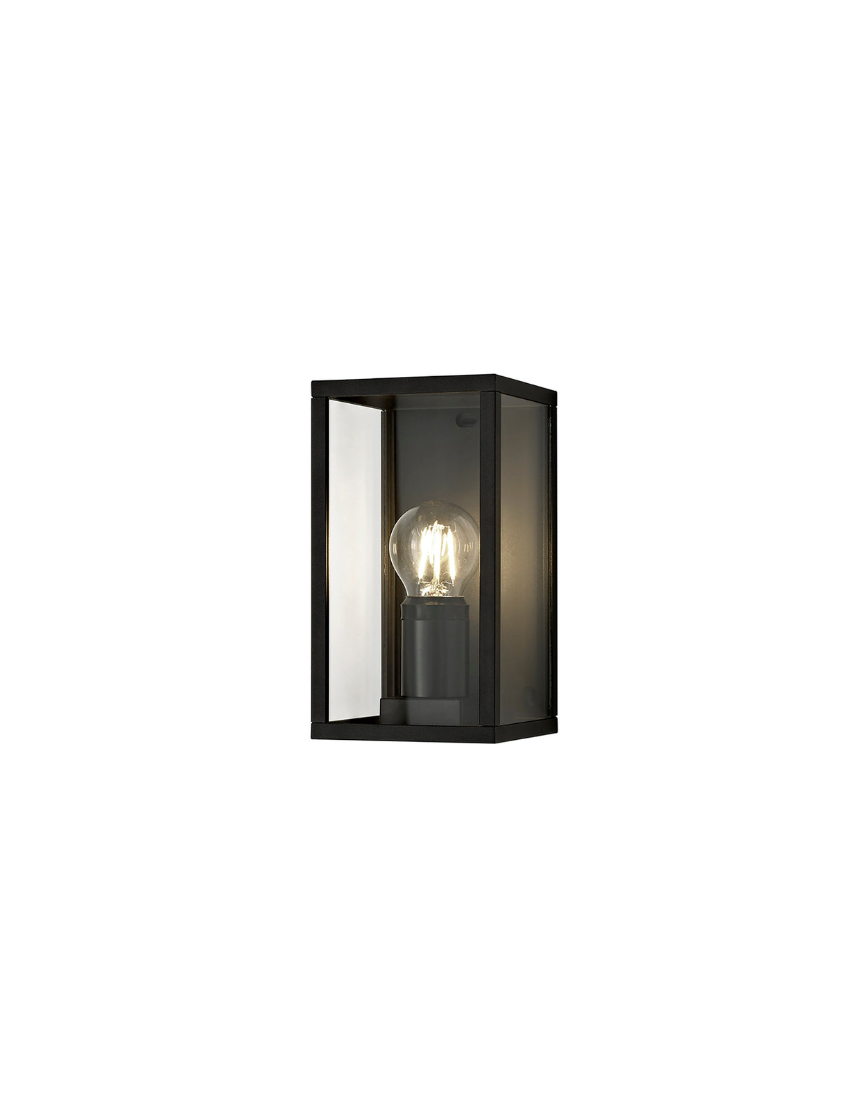 MER5117 Merga Flush Wall Lamp 1 Light IP54 Indoor/Outdoor Use in a Graphite Black/Clear Finish