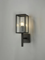 MER6117 Merga Upward Wall Lamp 1 Light IP54 Indoor/Outdoor Use in a Graphite Black/Clear Finish