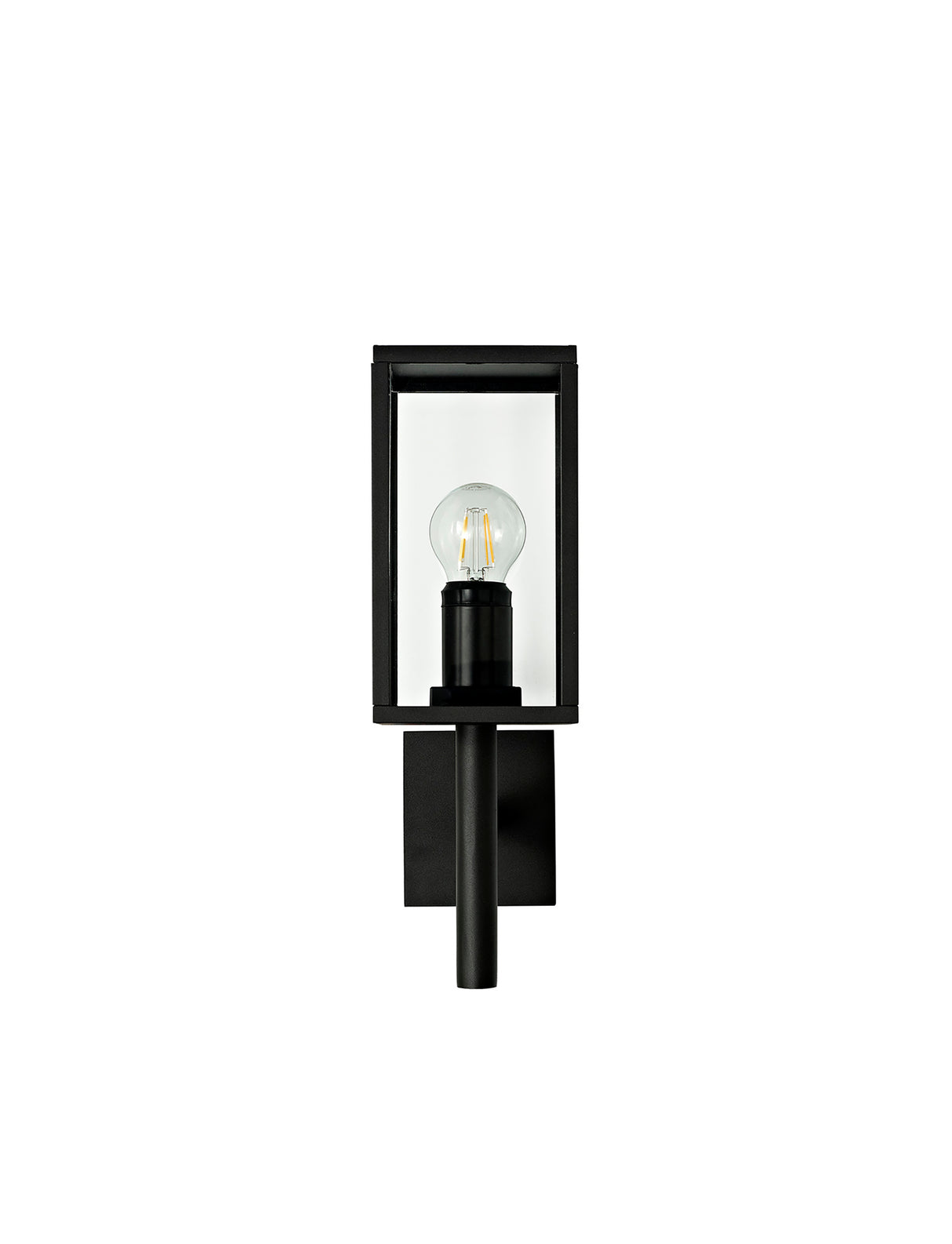 MER6117 Merga Upward Wall Lamp 1 Light IP54 Indoor/Outdoor Use in a Graphite Black/Clear Finish