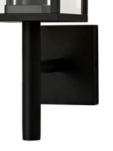 MER6117 Merga Upward Wall Lamp 1 Light IP54 Indoor/Outdoor Use in a Graphite Black/Clear Finish