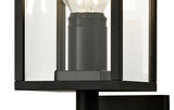 MER6117 Merga Upward Wall Lamp 1 Light IP54 Indoor/Outdoor Use in a Graphite Black/Clear Finish