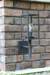 MER6117 Merga Upward Wall Lamp 1 Light IP54 Indoor/Outdoor Use in a Graphite Black/Clear Finish