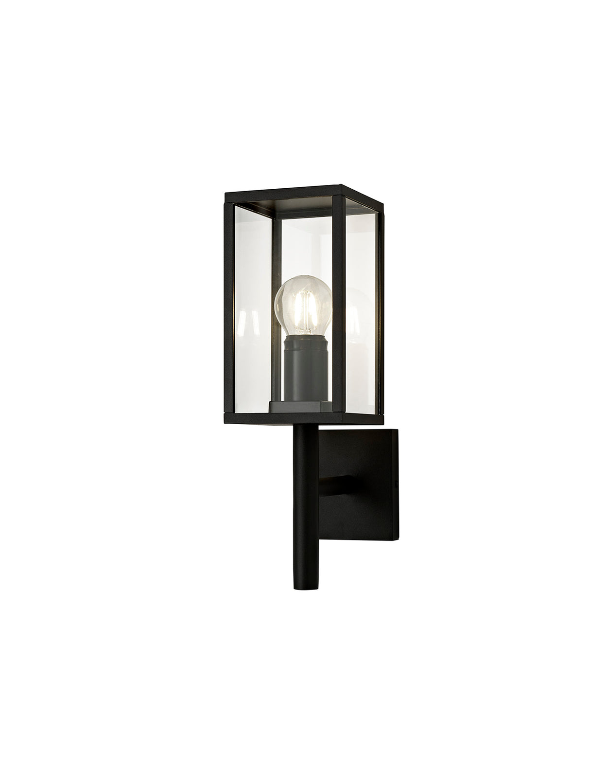 MER6117 Merga Upward Wall Lamp 1 Light IP54 Indoor/Outdoor Use in a Graphite Black/Clear Finish