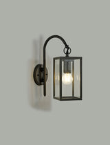 MER7117 Merga Downward Wall Lamp 1 Light IP54 Indoor/Outdoor Use in a Graphite Black/Clear Finish