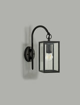 MER7117 Merga Downward Wall Lamp 1 Light IP54 Indoor/Outdoor Use in a Graphite Black/Clear Finish